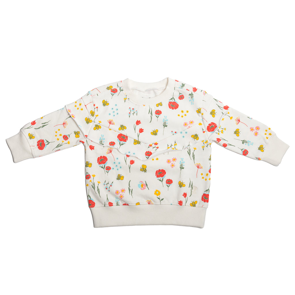 organic cotton poppy flowers sweatshirt