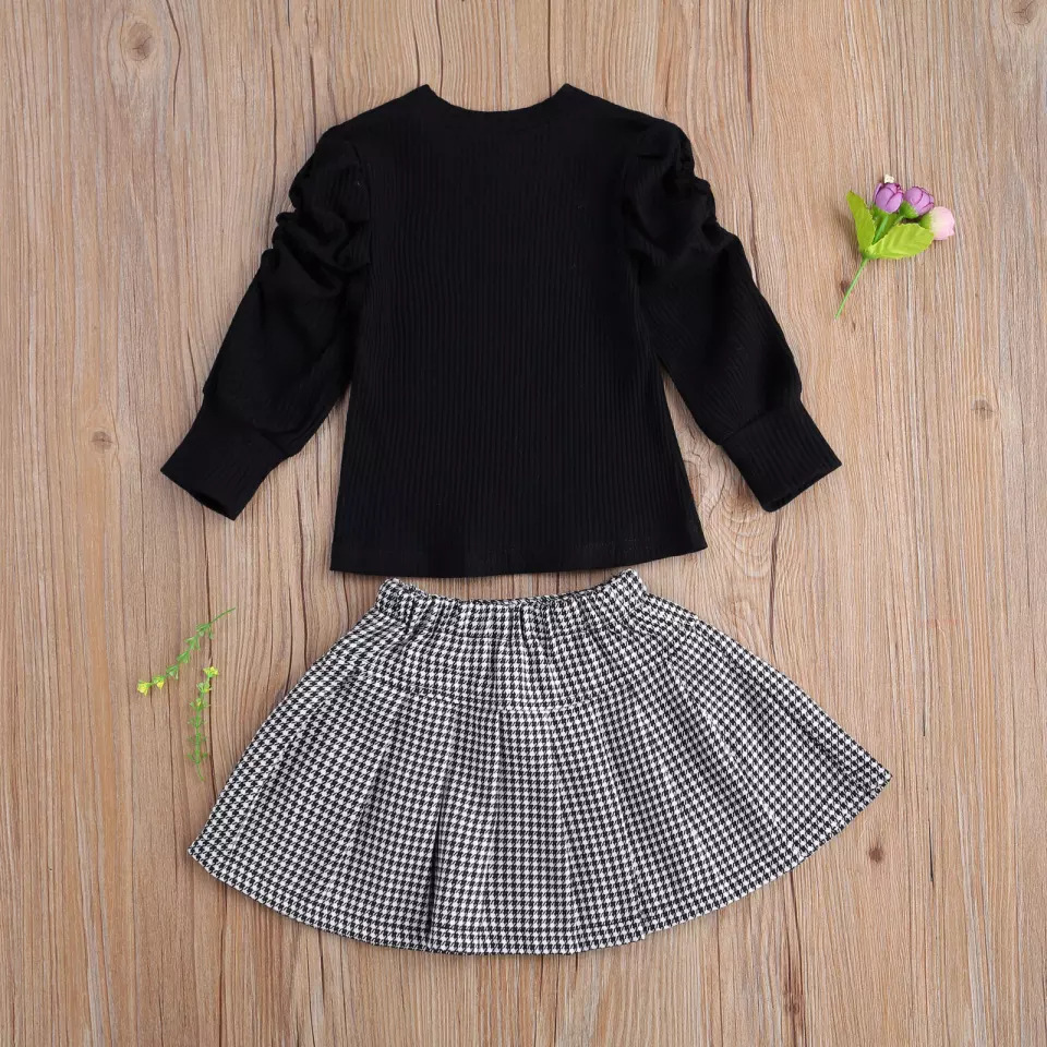 Adorable Baby Top & Pleated Skirt Set