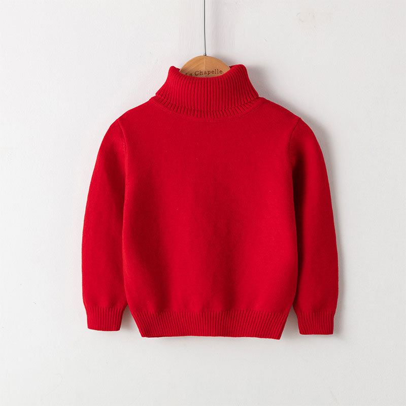 Cozy Baby Solid Color Turtleneck Tshirt Red Shirt