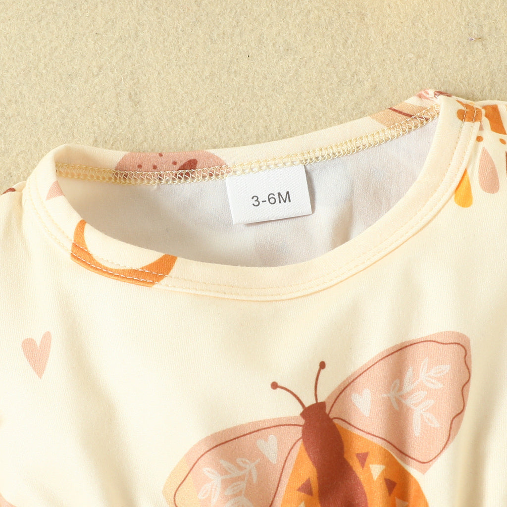 Butterfly Pattern Baby Dress Neck Zoom in